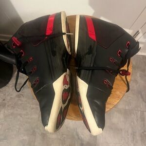 Black and Red Nike Air Jordan Retro 17 Bulls Vintage size 13 missing insoles